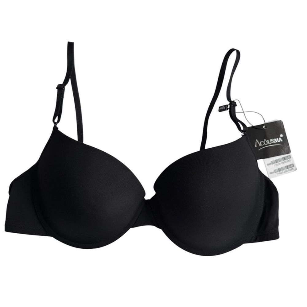 Acousma Pairs Black Lightly Lined Underwire T-Shirt Bra Size 38B US NEW With Tag